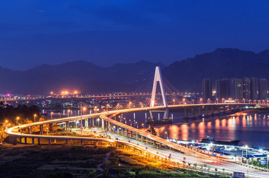 瓯北大桥夜景 瓯北夜色