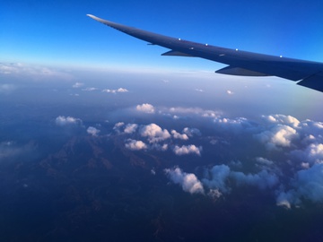 云 天际线 飞机 天空 日落