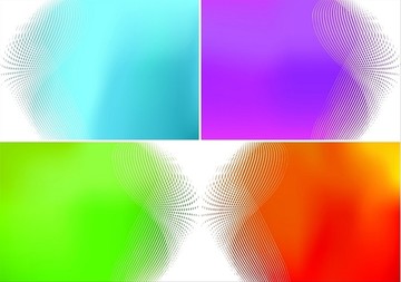 四个不同颜色矢量插图