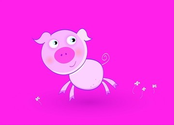 卡通动物小猪插画