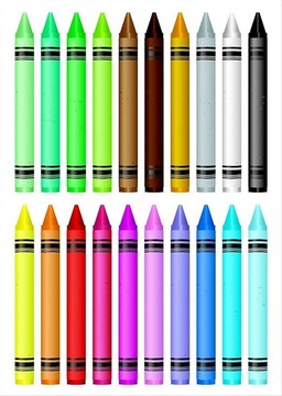 颜色选择彩虹蜡笔的选择