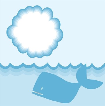 鲸鱼和云插画