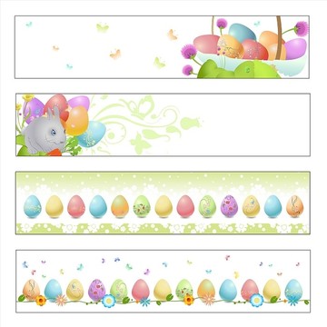 复活节彩蛋矢量插图