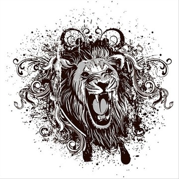 狮子头像插画