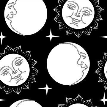 月球与太阳背景矢量图