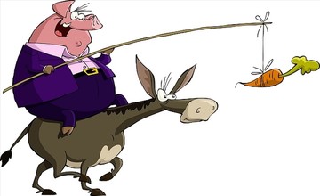 猪骑驴的矢量插画