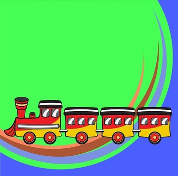 卡通插画小火车