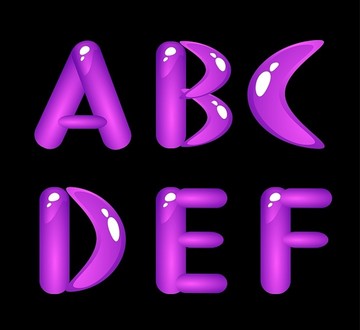 紫色闪亮字母