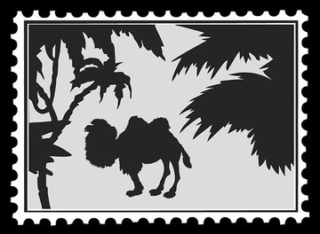 剪影骆驼邮票