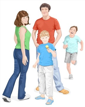 幸福的家庭矢量插画