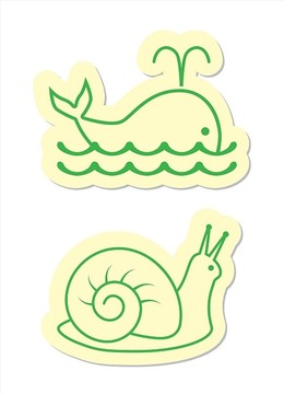 鲸鱼和蜗牛图标