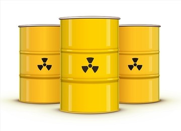 含核废料的黄色金属桶矢量图