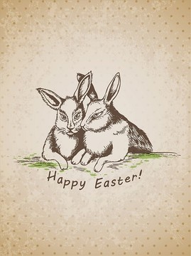 复活节兔子矢量图