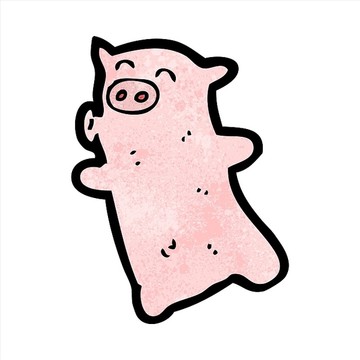 小猪动物卡通矢量图