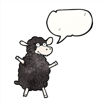 卡通动物黑羊插画