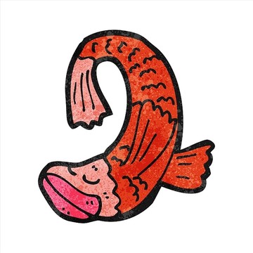 卡通动物鱼插画