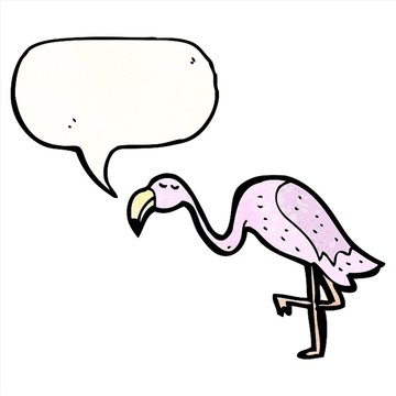 卡通动物火烈鸟插画