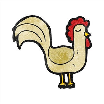 卡通动物公鸡插画