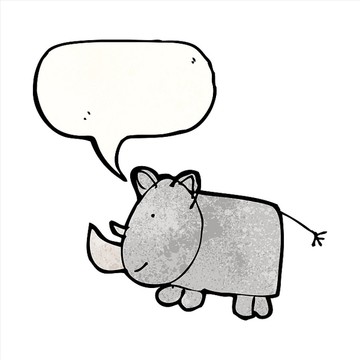 卡通动物犀牛插画