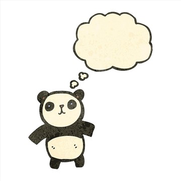 在思考的熊猫插画