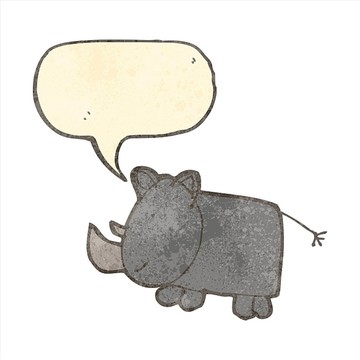 卡通动物犀牛插画
