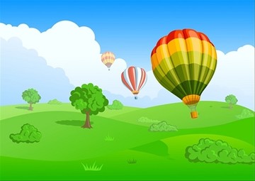 绿色草地上的气球
