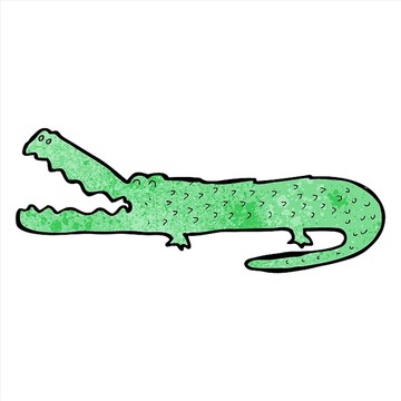 卡通动物鳄鱼插画