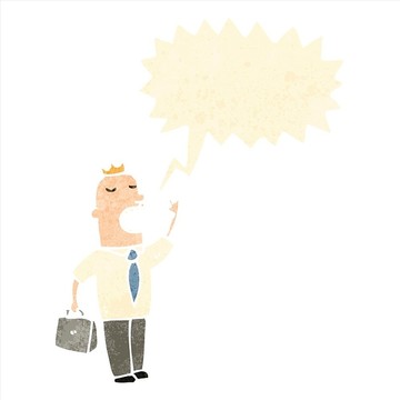 卡通男商人插画