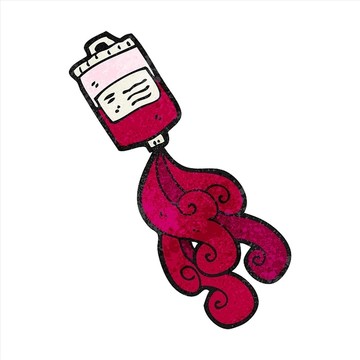 卡通输血袋插画