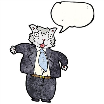 卡通猫咪商人插画