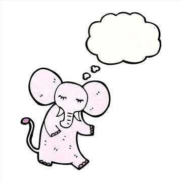 卡通粉红色的大象