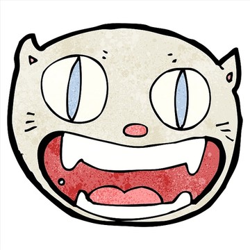 卡通猫脸插画