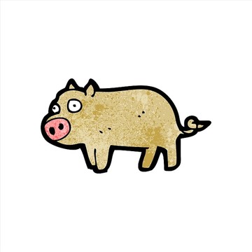 卡通动物仔猪插画