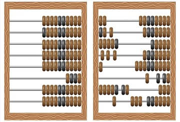 复古木计数框孤立的白色矢量插图