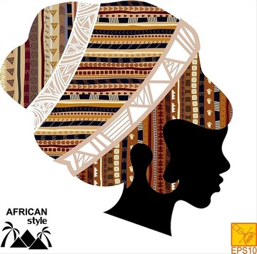 非洲女孩的头部轮廓