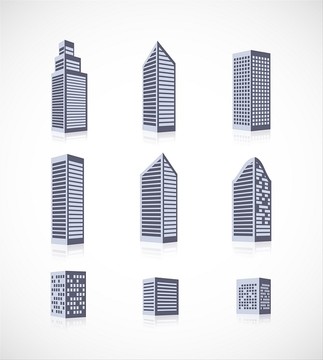建筑物的摩天大楼图标