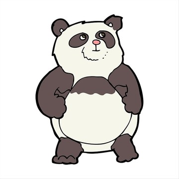 卡通动物熊猫插画