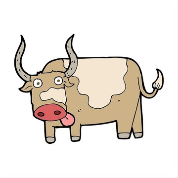 卡通动物牛插画