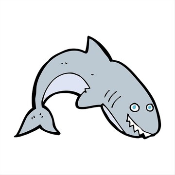卡通动物鲨鱼插画