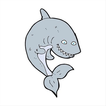 卡通动物鲨鱼插画
