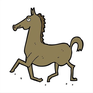 卡通动物马插画