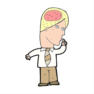 男商人的大脑插画