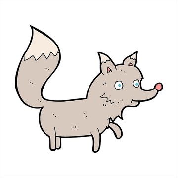 卡通动物狼崽插画