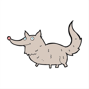 卡通动物狼狗插画