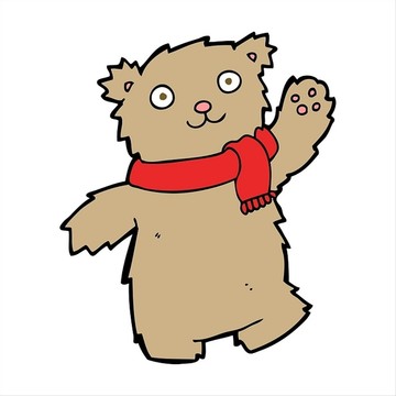戴围巾的卡通泰迪熊