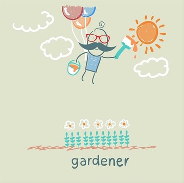 园丁画太阳花