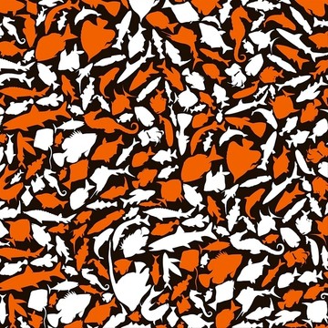橙色和白色鱼类矢量插画