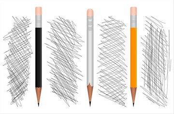 铅笔及其绘矢量插画