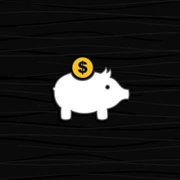 白小猪储钱罐矢量图