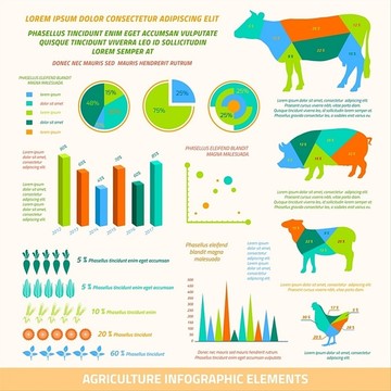 牲畜农业信息矢量图
